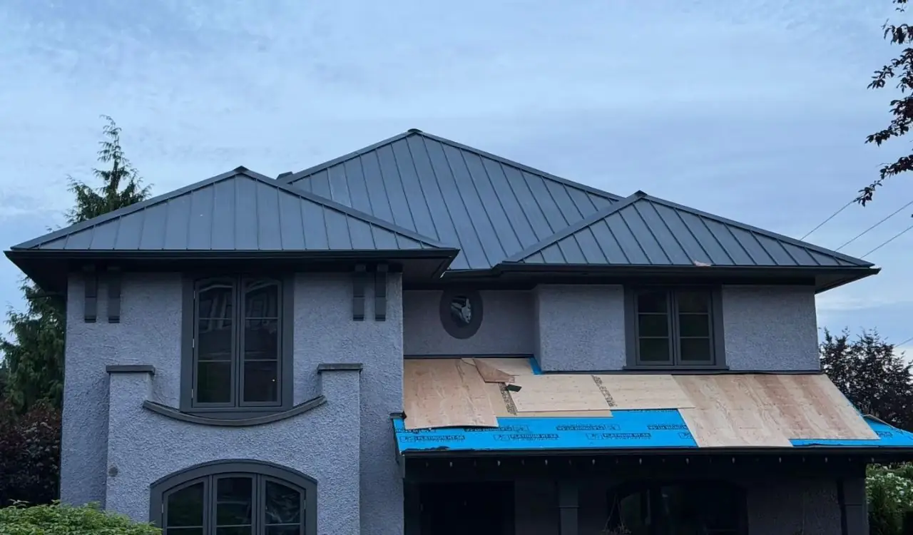 Leaf guard installed on a home's gutters by Scarlet Roofing & Gutters